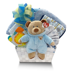 Welcome to the World Sleeper Baby Boy Gift Basket